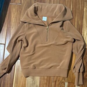 Varley Camel Cowl Neck Sweater